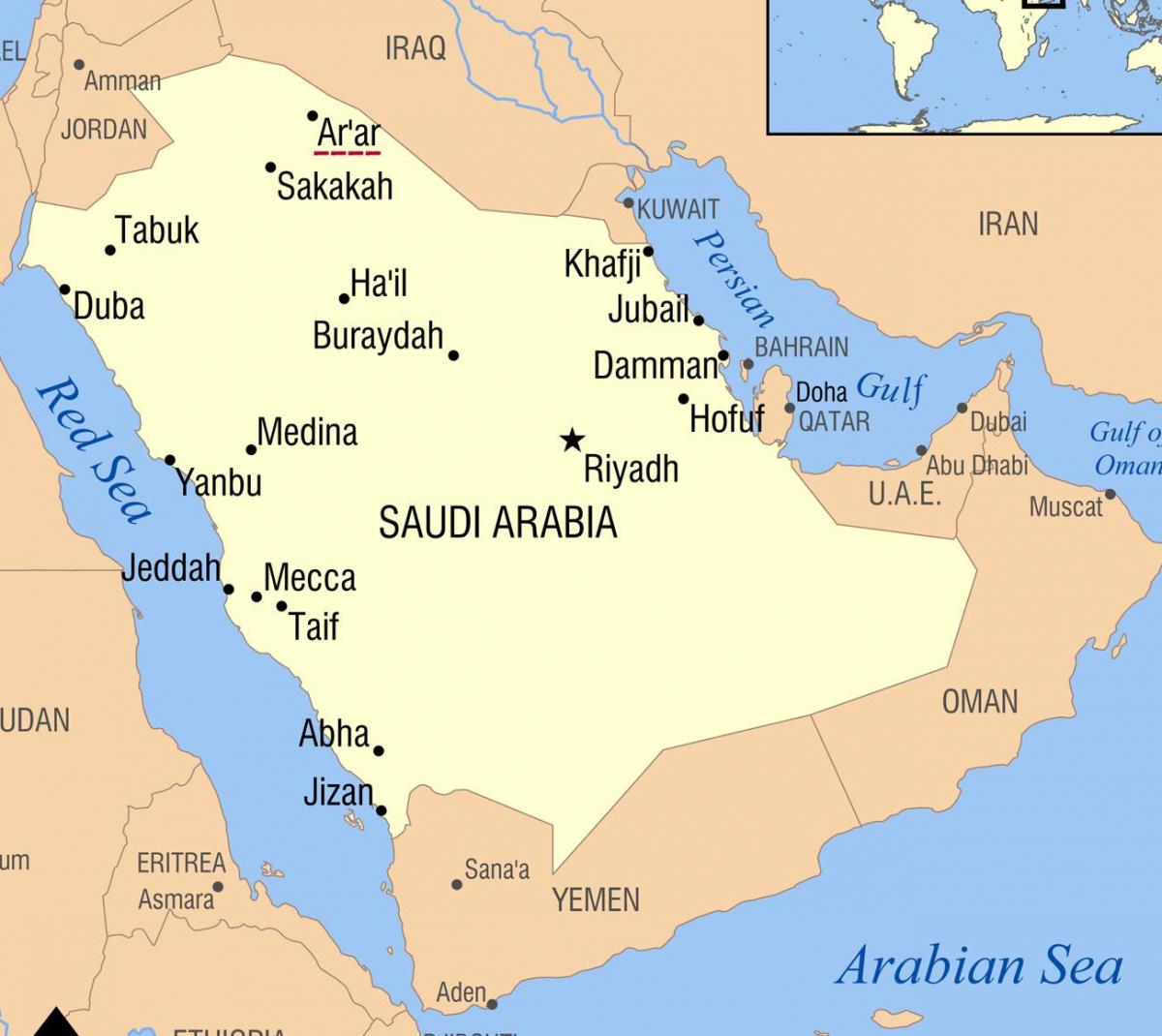 arar KSA แผนที่