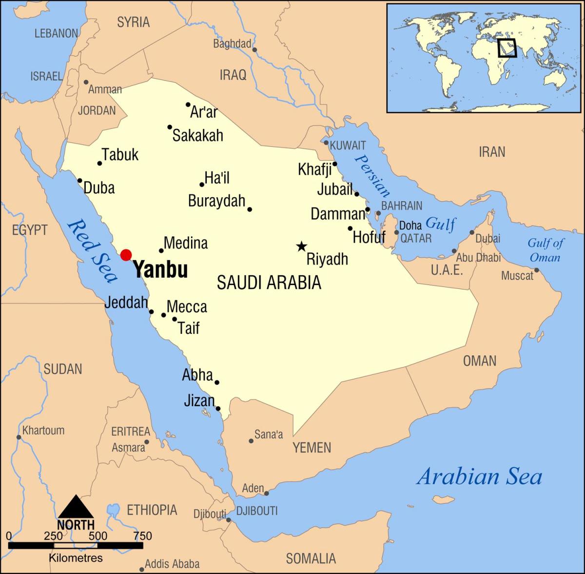 yanbu KSA แผนที่