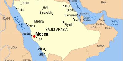 แผนที่ของ mecca ในซาอุดิอราเบีย