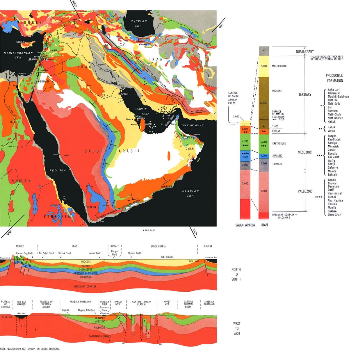 geological นแผนที่ของซาอุดิอราเบีย