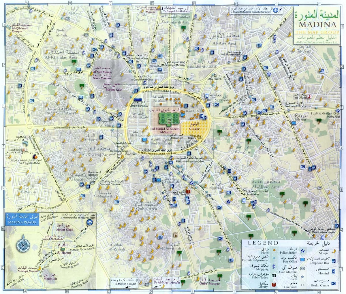 แผนที่ของ madina munawara ซาอุดิอราเบีย