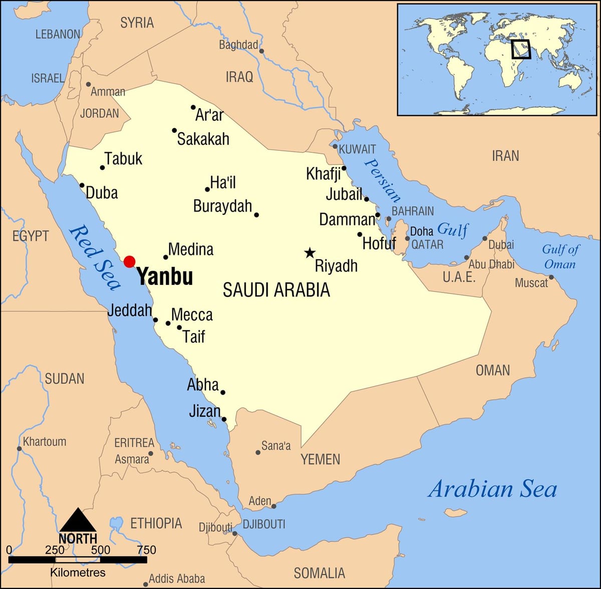 yanbu KSA แผนที่
