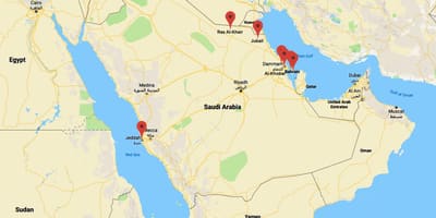 แผนที่ของซาอุดิอราเบียอัล khobar