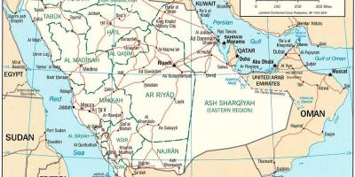 แผนที่ของซาอุดิอาระเบียการเมือง